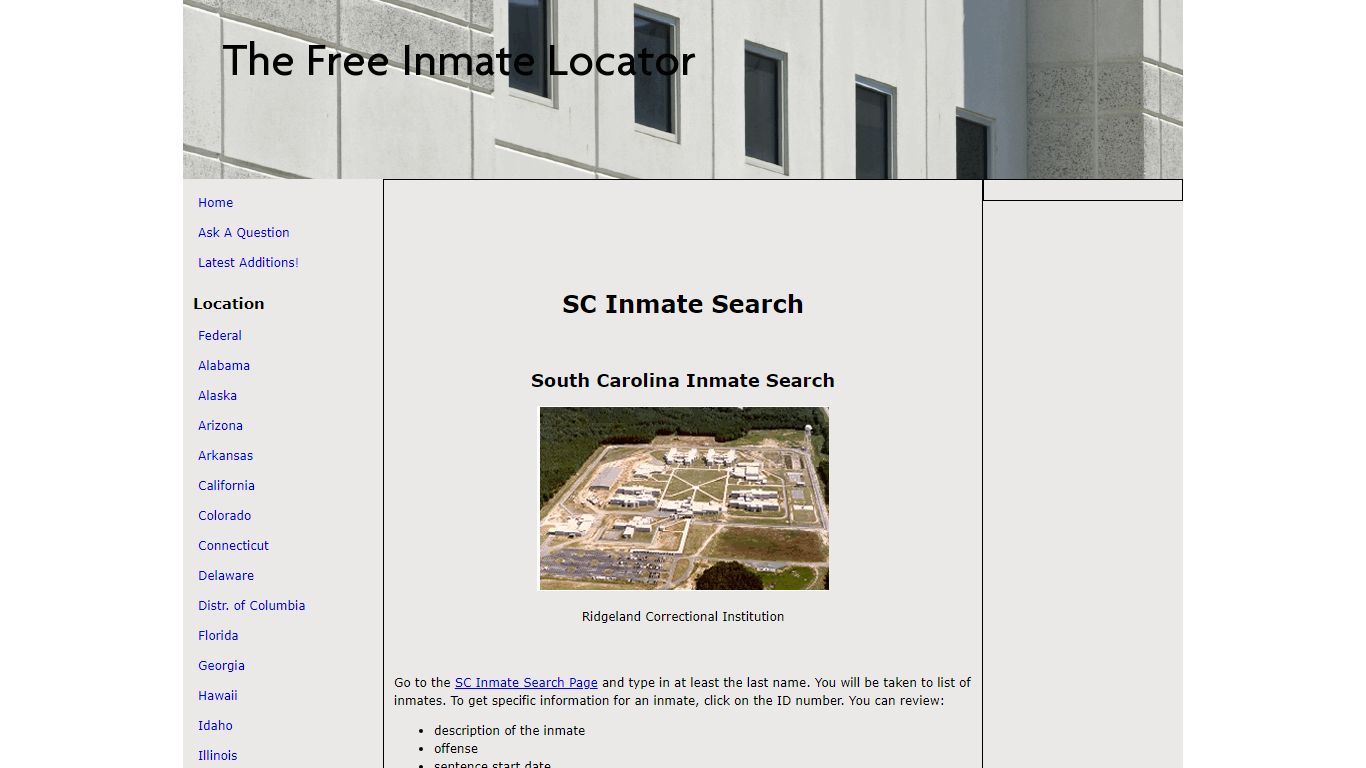 SCDC Inmate Search - The Free Inmate Locator